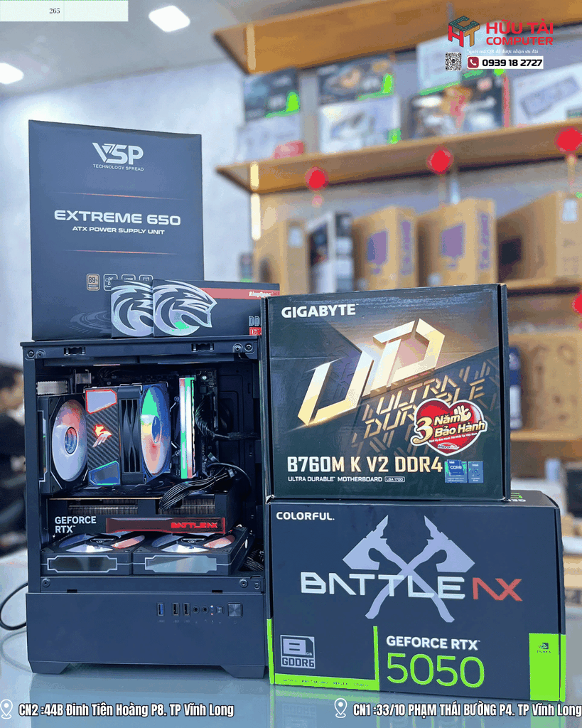 PC RTX 5050 HTC X32B (B760M, i5 13400F, RTX 5050, SSD 500GB, HDD 1TB, 16GB/3200, 650W)