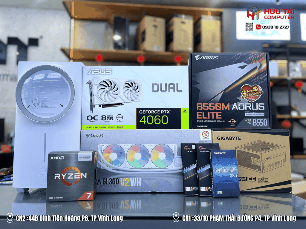 FULL PC HTC GAMING NEXUS 1 (B550, R7 5700X3D, RAM 32GB, SSD 1TB, 650W)