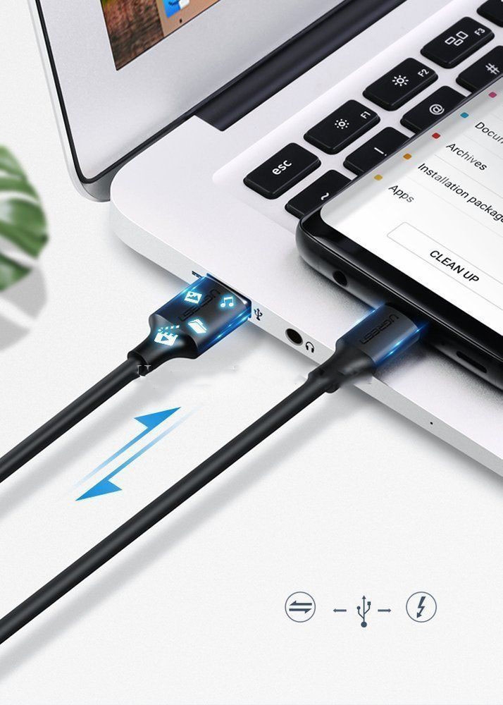 Cáp dữ liệu USB Type-C sang USB 2.0,truyền dữ liệu từ máy tính ra điện thoại dài 2M Ugreen ( 60128)