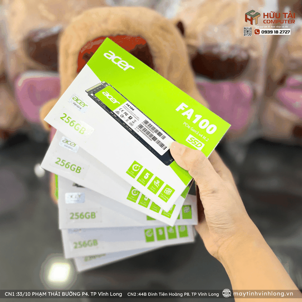 SSD Acer FA100 256GB (NVMe PCIe/ Gen3x4 M2.2280/ 1950MB/s/ 1300MB/s)