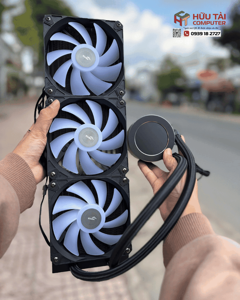 Tản Nhiệt Nước CPU SAMA SM360LD ĐEN (3 Fan 12cm ARGB, Màn Hình LCD )