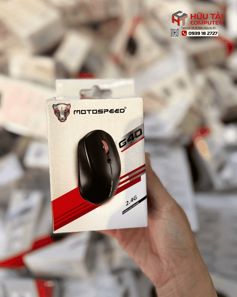 Chuột văn phòng Motospeed G40 | Wireless 2.4Ghz, 1600 DPI, 80g, Đen