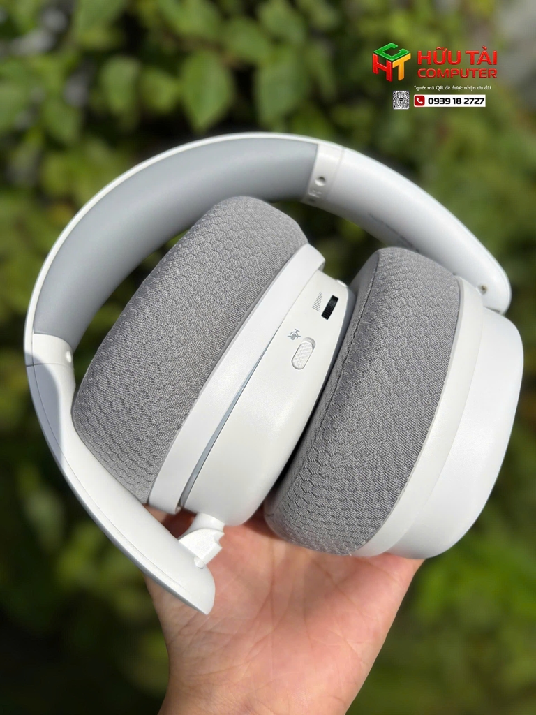 Tai Nghe Gaming Không Dây AULA G7 Pro WHITE (Âm Thanh Vòm 7.1, Mic Chống Ồn AI, Đèn RGB)