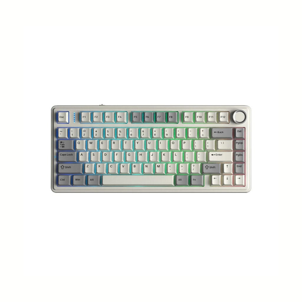 Bàn phím cơ gaming 3 mode AULA F75 xám trăng, Milk White switch (8362)