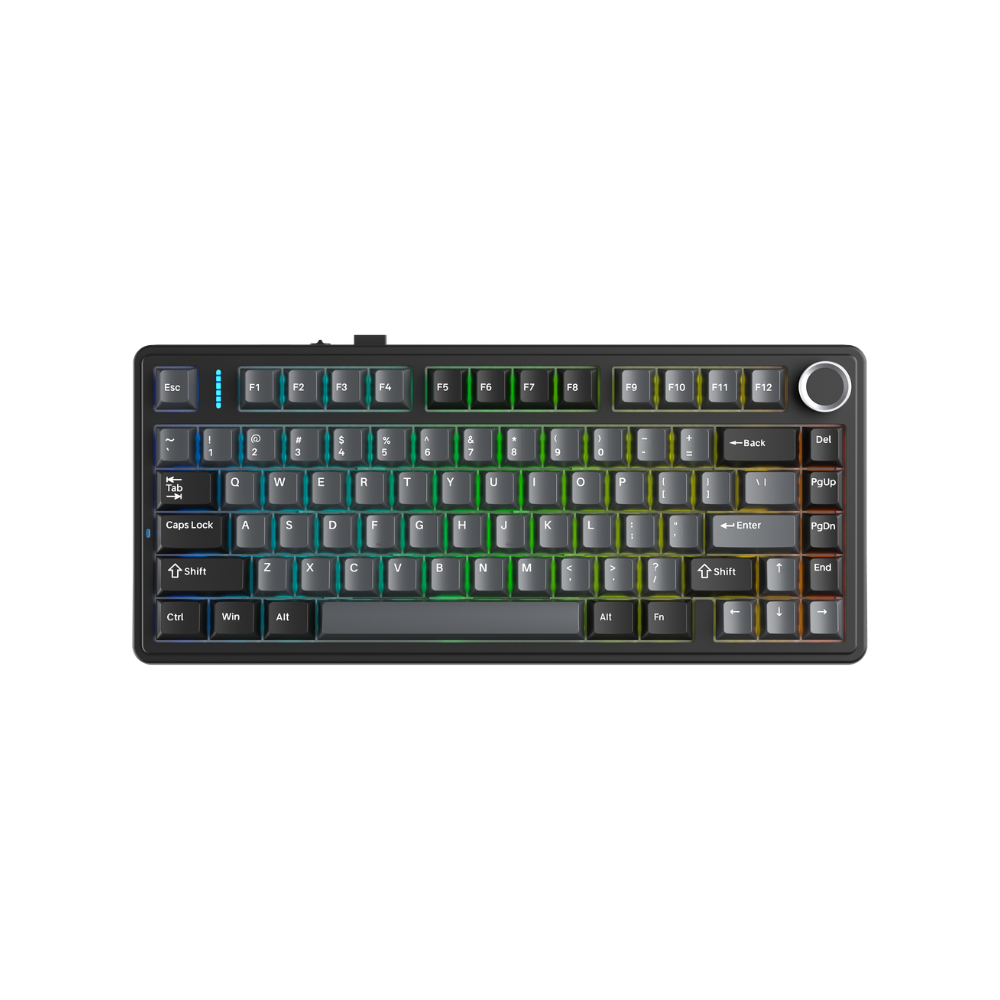 Bàn phím cơ gaming 3 mode AULA F75 đen xám, Milk White switch (8355)