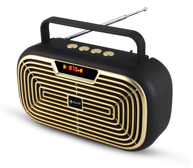 Loa bluetooth Kisonli KS-1990 tích hợp anten bắt sóng cực mạnh, kèm romote, hỗ trợ thẻ nhớ/ USB/ FM/ AUX (nhiều màu)