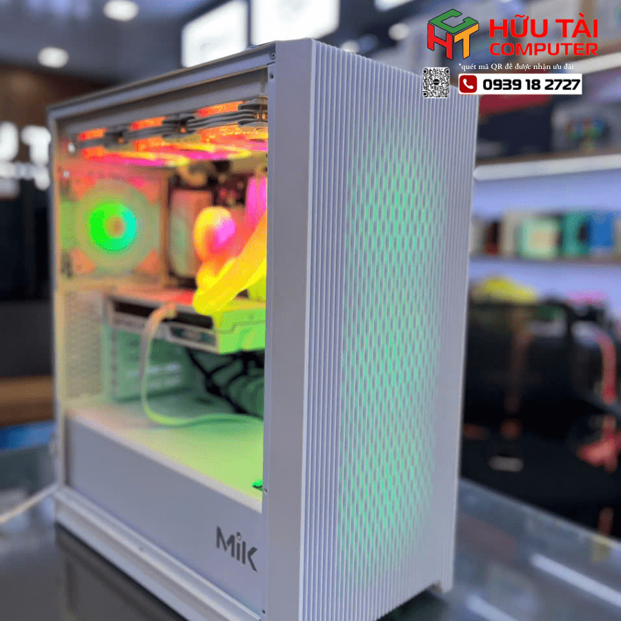 FULL PC GAMING HTC MIK STORM 360 WHITE 3FA(B550M , Ryzen 7 5700X3D, RAM 16GB 3200Mhz , SSD  GM7000 1TB, GIGABYTE 650W GP-P650SS,  Colorful iGame GeForce RTX 4060 Ti Ultra )