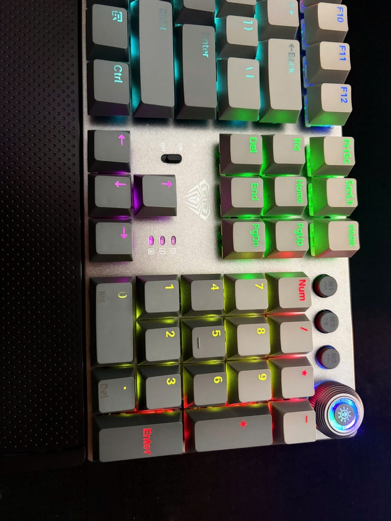 Bàn phím cơ Aula 3 MODE F2088AIR xám đen gradient Red Switch
