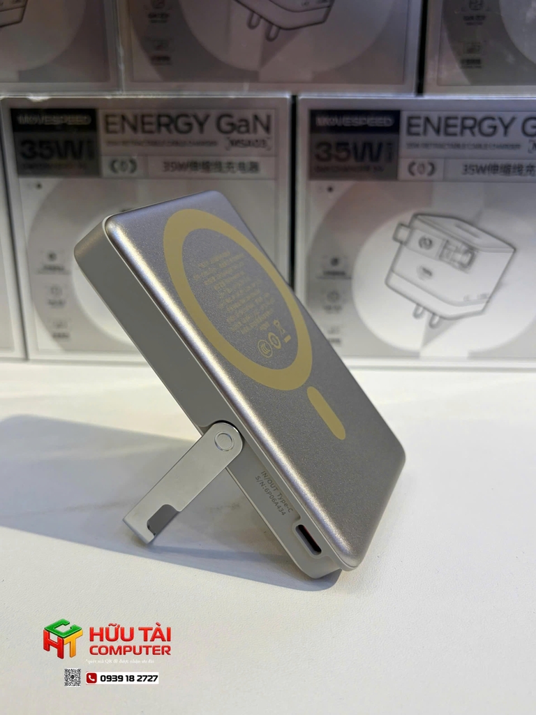PIN DỰ PHÒNG MOVESPEED TỪ TÍNH S10 PRO 22.5W 10000MAH, ĐẾ DỰNG, VÀNG