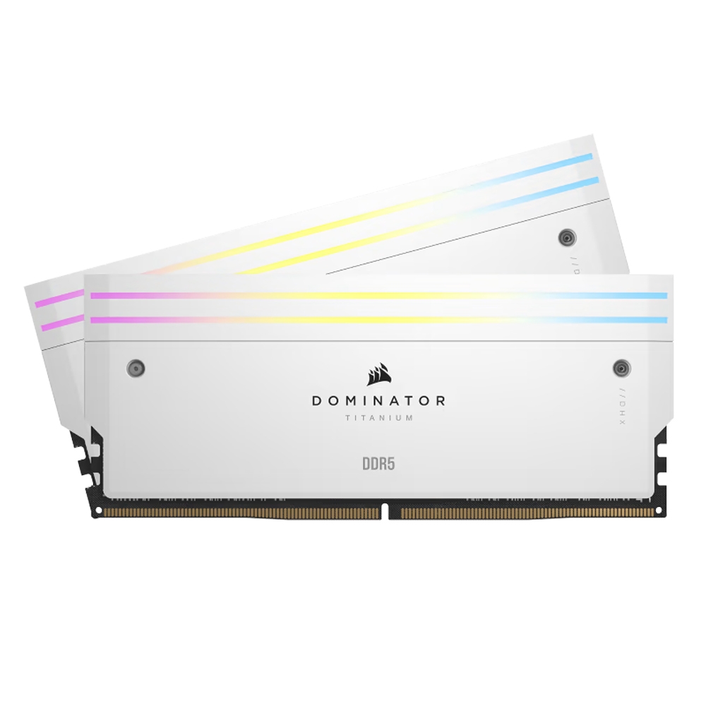 CORSAIR Dominator Titanium RGB 48GB Memory Kit, White, 48GB (2x24GB) 6000MHz CL30 (CMP48GX5M2B6000C30W)