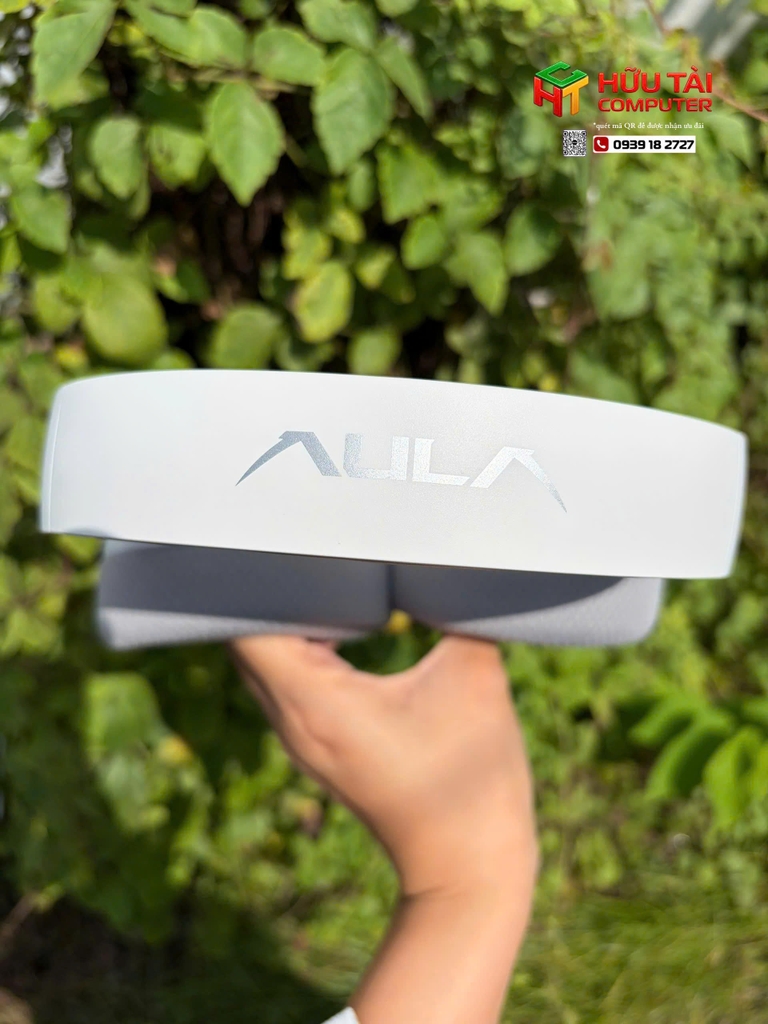 Tai Nghe Gaming Không Dây AULA G7 Pro WHITE (Âm Thanh Vòm 7.1, Mic Chống Ồn AI, Đèn RGB)