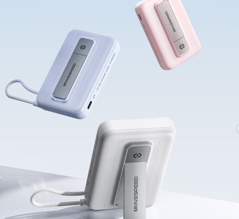 PIN DỰ PHÒNG MOVESPEED TỪ TÍNH MSP16 22.5W 10000MAH, ĐẾ DỰNG, TÍCH HỢP TYPE C, TRẮNG