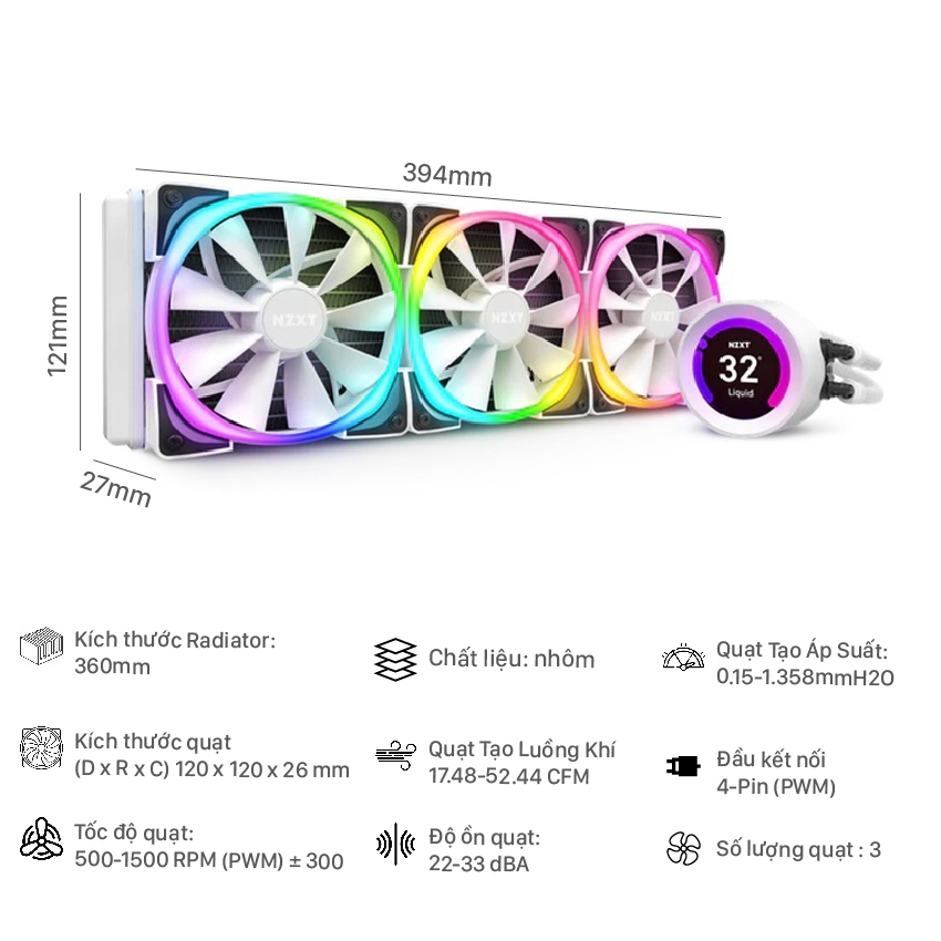 Tản nhiệt nước NZXT Kraken Z73 RGB