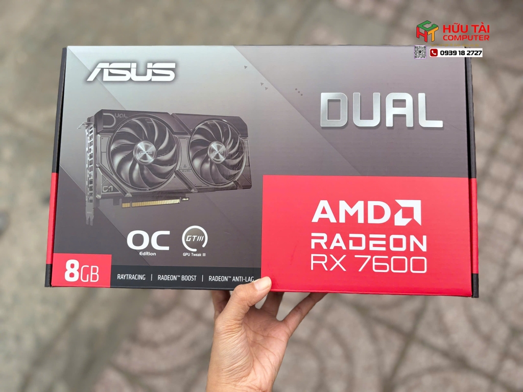 Card màn hình AMD Radeon RX 7600 ASUS Dual EVO OC | 8GB GDDR6, 2048 SP, 550W