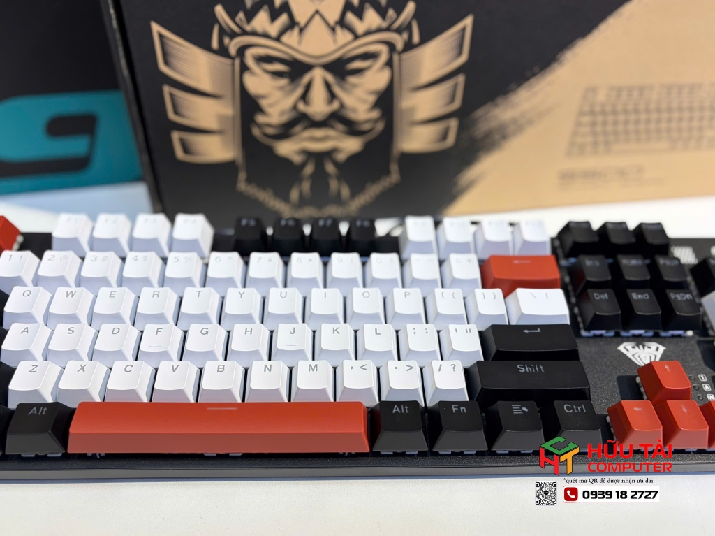 Bàn phím cơ AULA S500 GAMING CÓ DÂY (Phiên bản Đen + trắng + đỏ/ Blue switch) (4531)