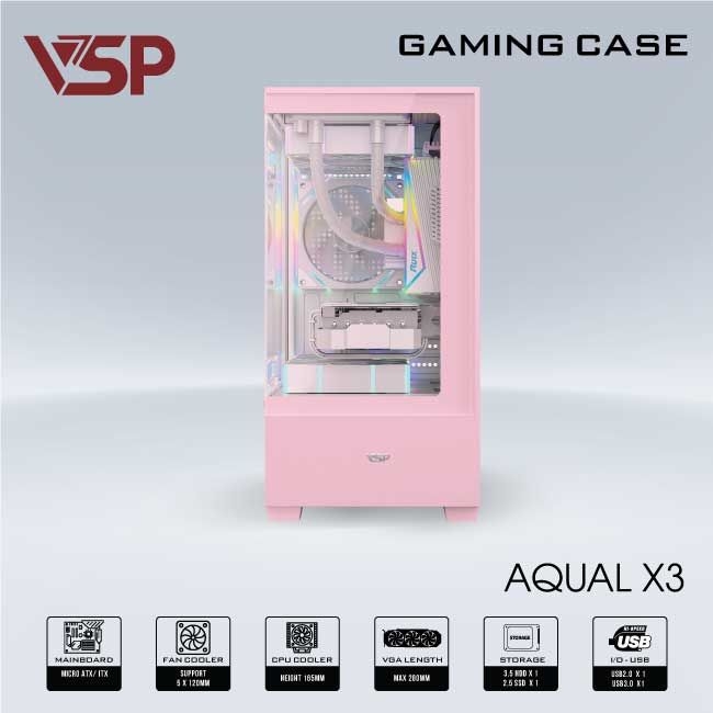 CASE VSP AQUAL X3 HỒNG