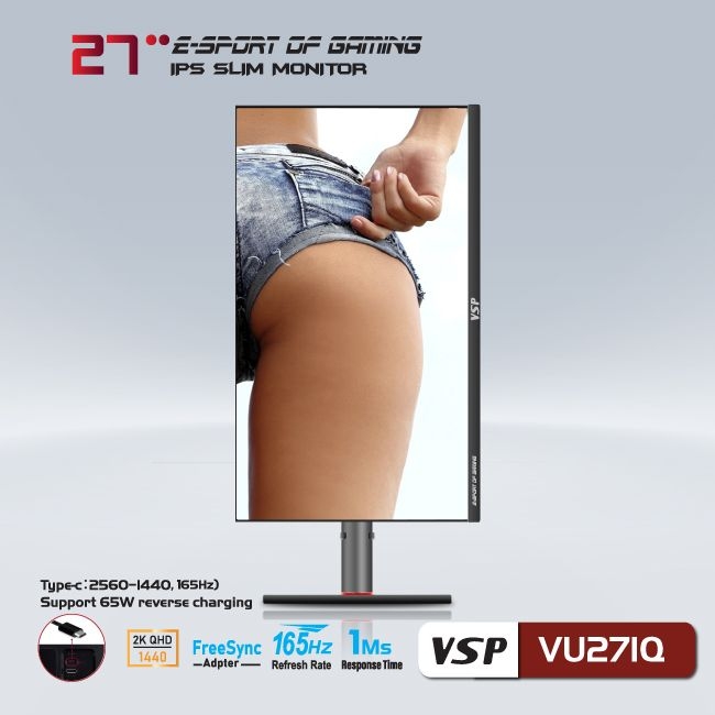 MÀN HÌNH VSP VU271Q 27 INCH 2K ESPORT GAMING QHD /USB-C TYPE-C