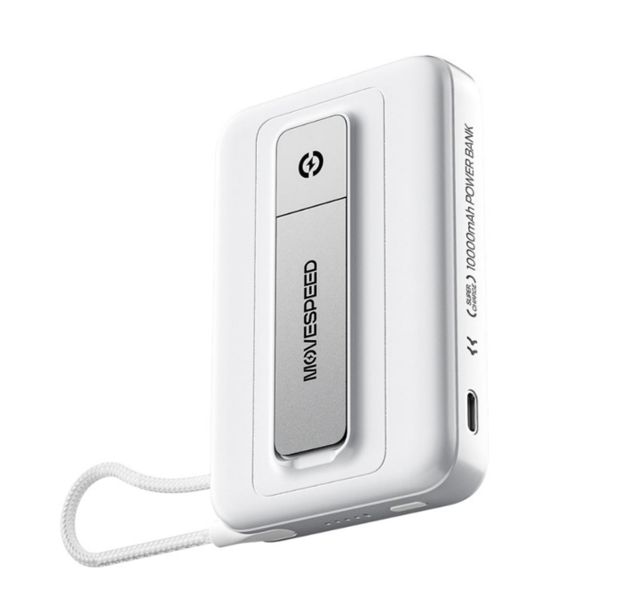 PIN DỰ PHÒNG MOVESPEED TỪ TÍNH MSP16 22.5W 10000MAH, ĐẾ DỰNG, TÍCH HỢP TYPE C, TRẮNG