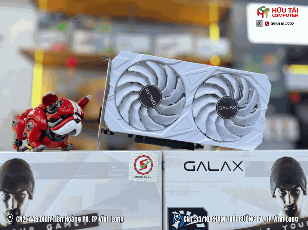 Card màn hình Galax A76D White GF RTX3050 EX (1-Click OC) 6GB GDDR6 35NRLDHPAZTE