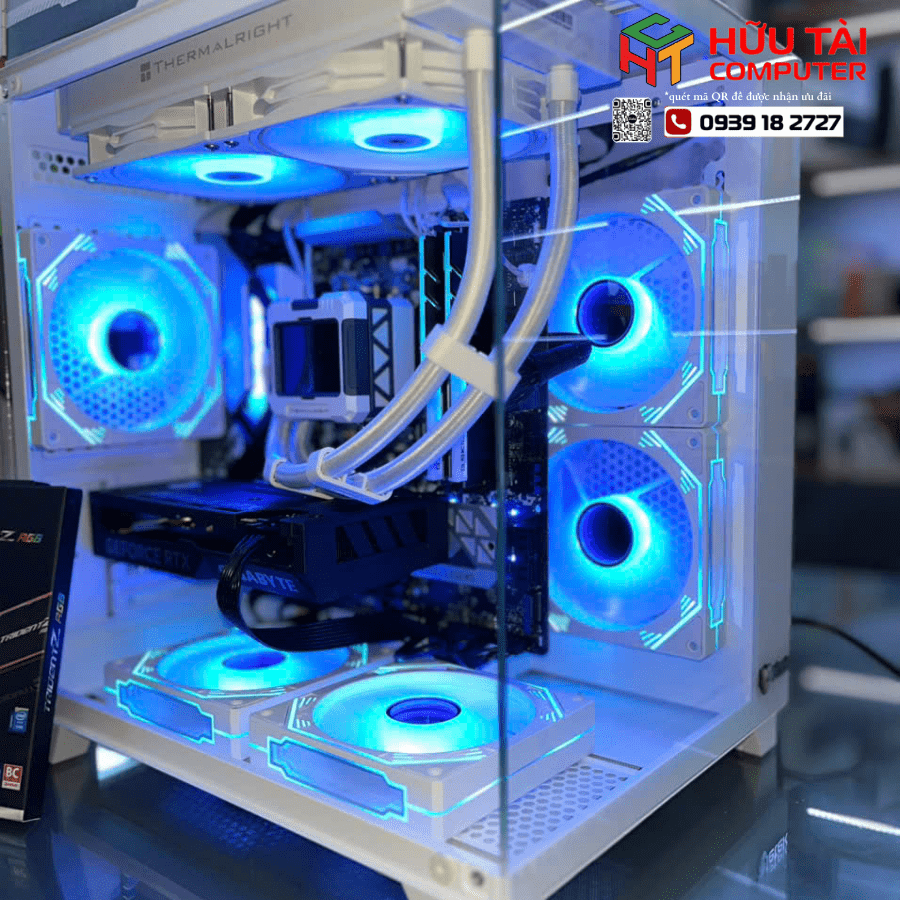 PC GAMING HTC JETEK CSGO2 D.VA2 WHITE ( ASROCK B550M STEEL LEGEND , Ryzen 7 5700X3D, Ram G.Skill Trident Z RGB 16GB DDR4 3600MHz , SSD Apacer AS2280P4U 512G, MIK C650B 650W 80PLUS,   )