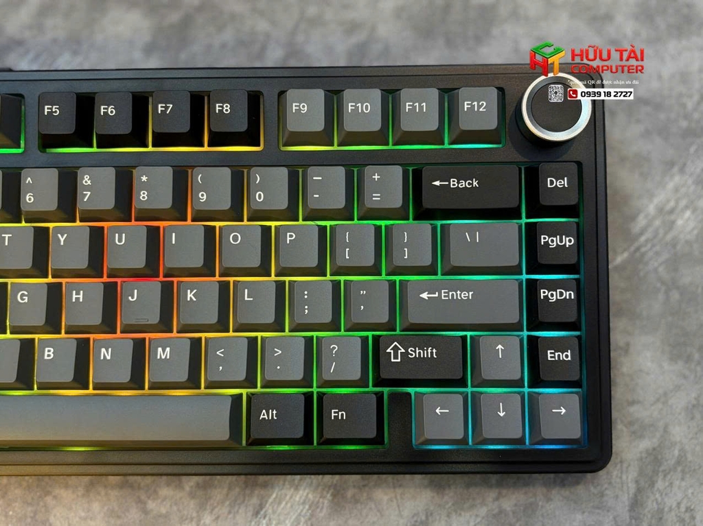 Bàn phím cơ gaming 3 mode AULA F75 đen xám, Milk White switch (8355)