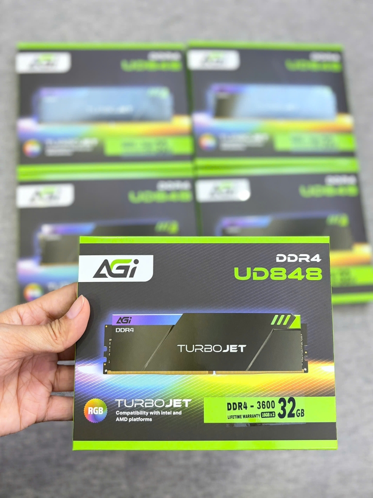 RAM AGI DDR4 16G TURBOJET UD848 RGB BUSS 3600 (AGI3EPC16UD848)