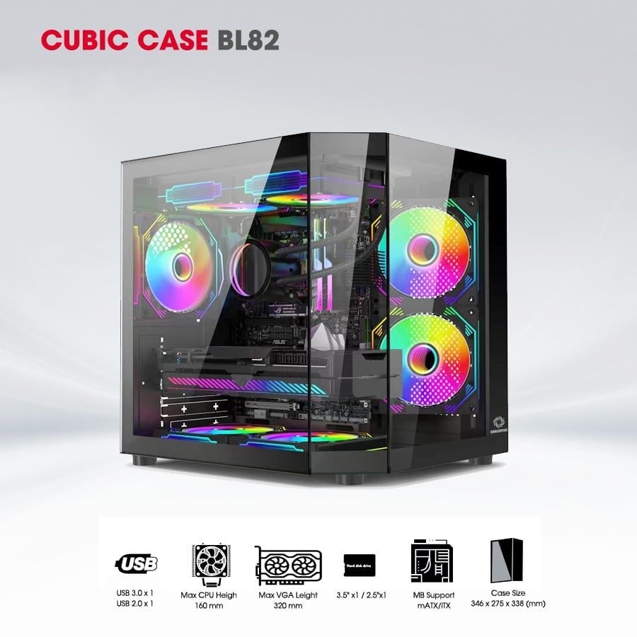 VỎ CASE COOLERPLUS CUBIC WT86/BL82