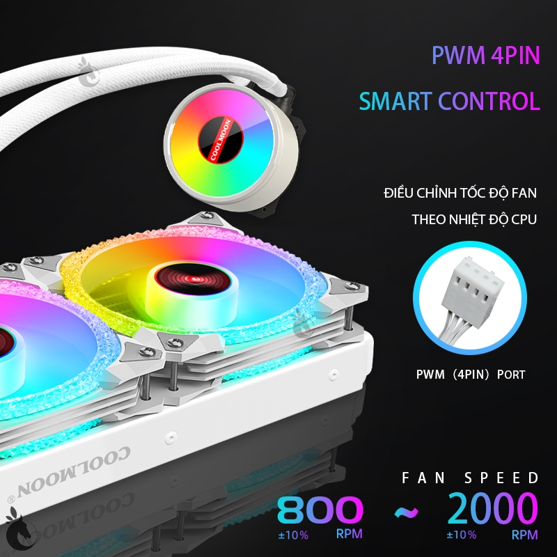 Tản nhiệt nước Coolmoon AR240 WHITE