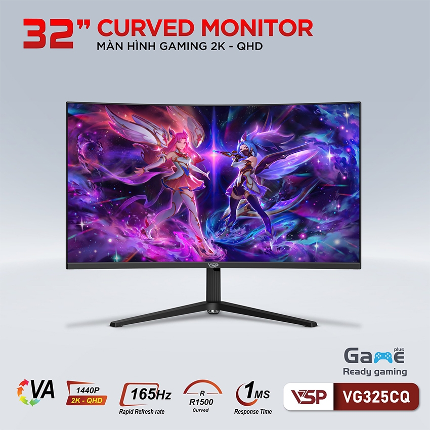 Màn hình Cong VSP VG325CQ 31.5 inch 2K VA 165Hz 1ms