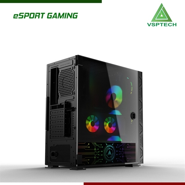 Case VSP FA-401 eSPORT Gaming (Có Sẵn 4 Fan LED RGB/ LED Cover Nguồn)