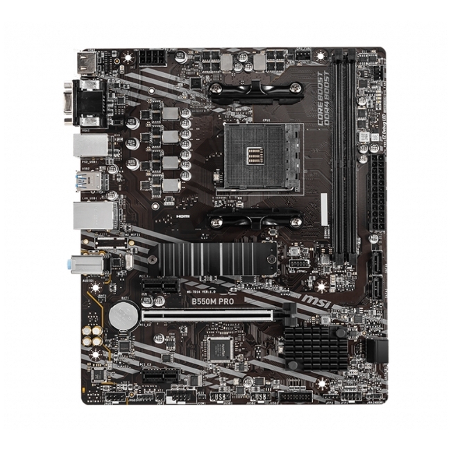 Mainboard MSI B550M PRO (AMD B550, Socket AM4, m-ATX, 2 khe RAM DRR4)
