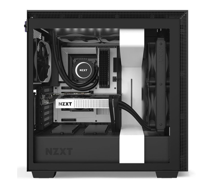 Case NZXT H710i MATTE WHITE (Mid Tower/Màu Trắng Đen)