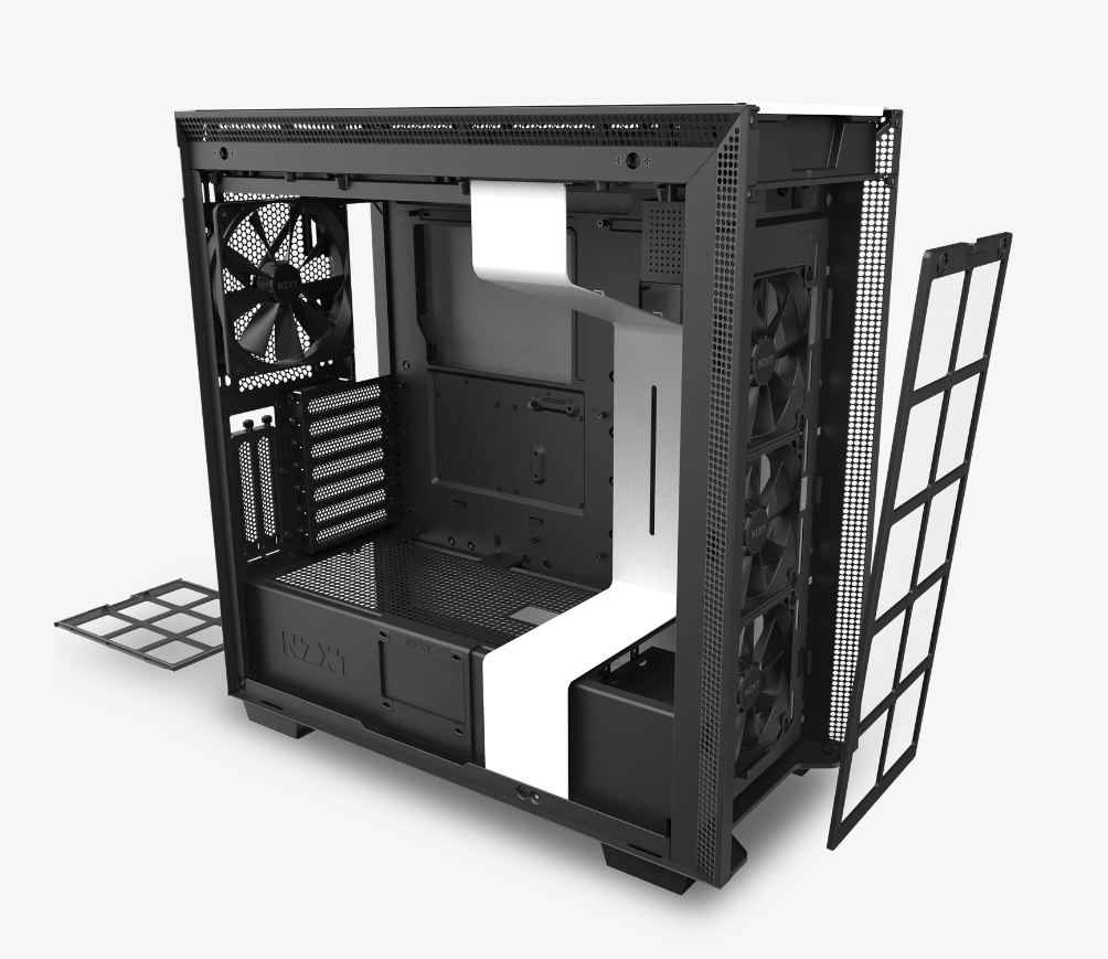 Case NZXT H710i MATTE WHITE (Mid Tower/Màu Trắng Đen)