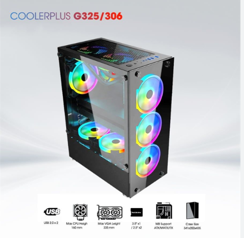 Vỏ Case COOLERPLUS G325 (SẴN 3 FAN LED)