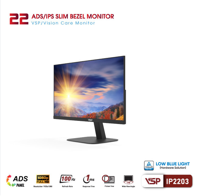 Màn hình VSP IP2203 21.5 inch Full HD IPS 100Hz 1ms