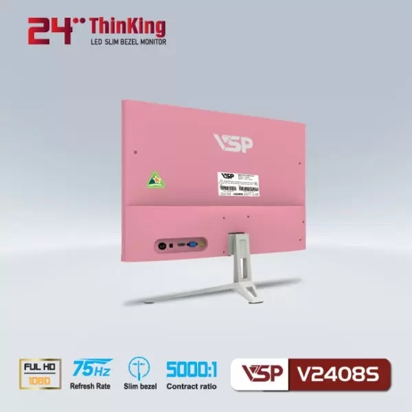 Màn hình VSP V2408S Hồng ( 24 inch, Full-HD, IPS, 75HZ)