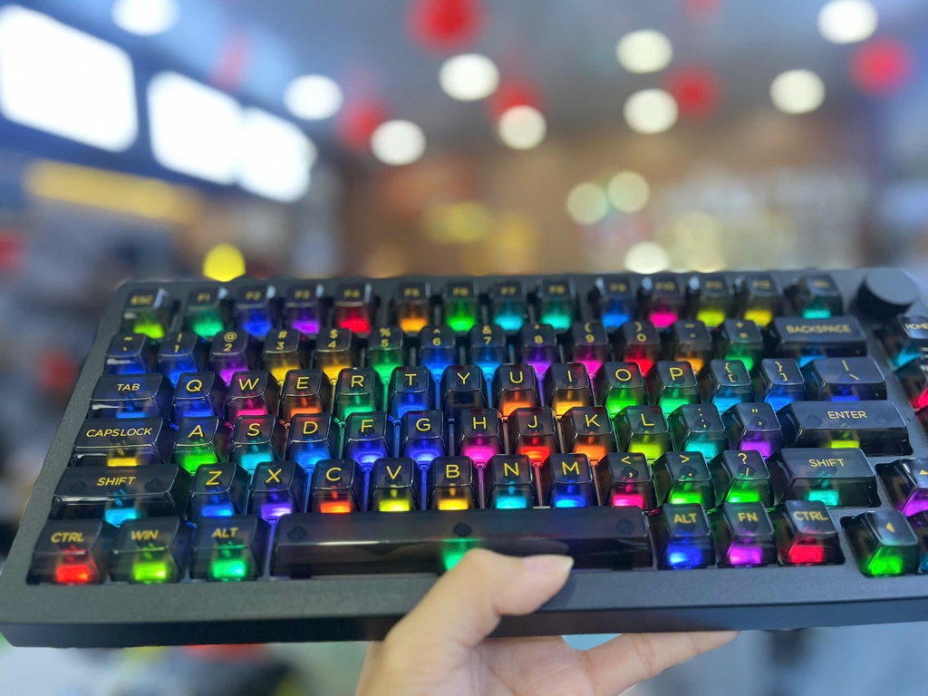 Bàn phím cơ AKKO 5075B Plus Transparent ASA Black Piano Pro