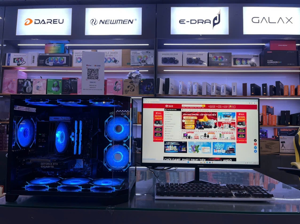 FULL PC GAMING HTC  MAGIC Cubi-M Pro Màn hình 24 inch 180Hz (Main B760M, i7 14700K, RAM 32GB , SSD 1TB,  NGUỒN 650W ,VGA RTX 3050 6GB, CASE MAGIC Cubi-M Pro Black)