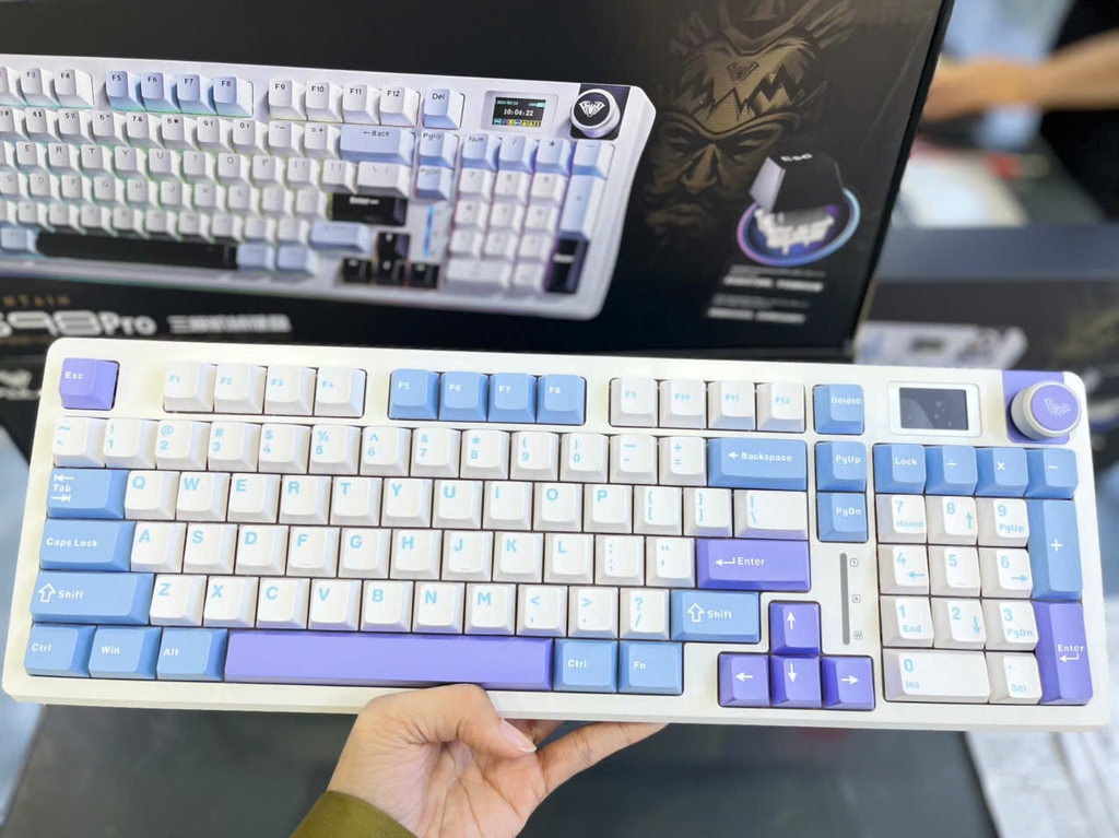 Bàn phím cơ không dây AULA S98 Pro, Nimbus V3 switch, màu Blue White Orange