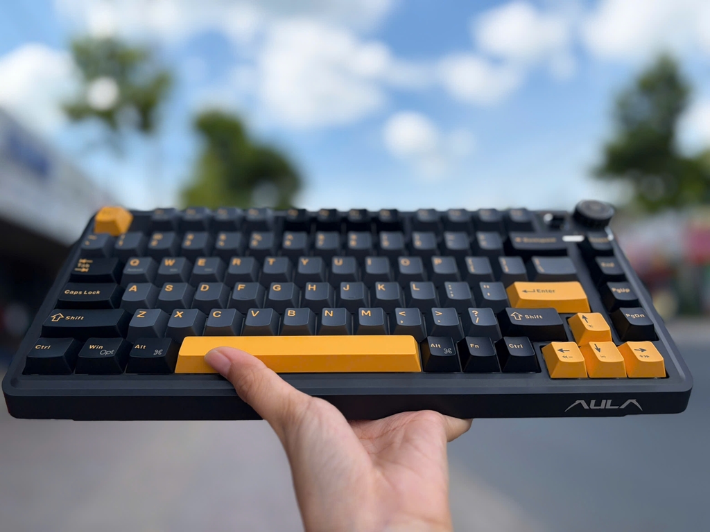 BÀN PHÍM CƠ AULA AU75 GAMING 3 MODE (Phiên bản màu Đen+xám+cam/ Star Vector Switch)