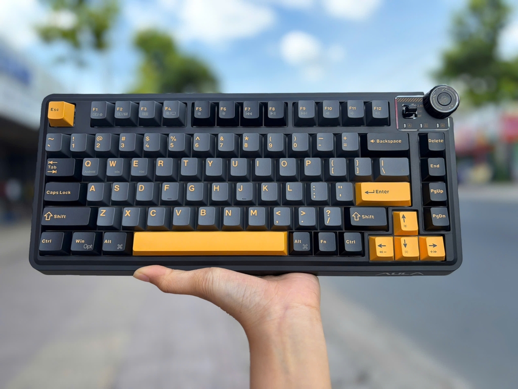 BÀN PHÍM CƠ AULA AU75 GAMING 3 MODE (Phiên bản màu Đen+xám+cam/ Star Vector Switch)