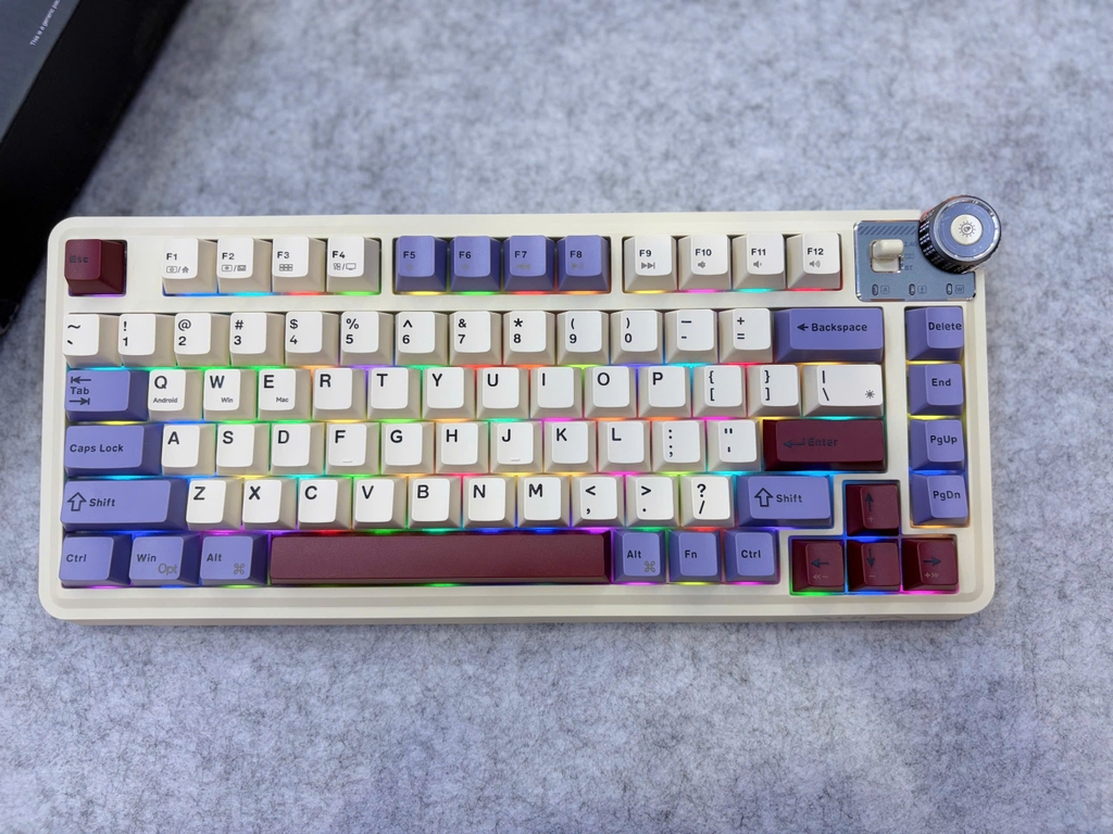 Bàn phím cơ AULA AU75 Purple Red Bean 3 Mode Star Vector Switch