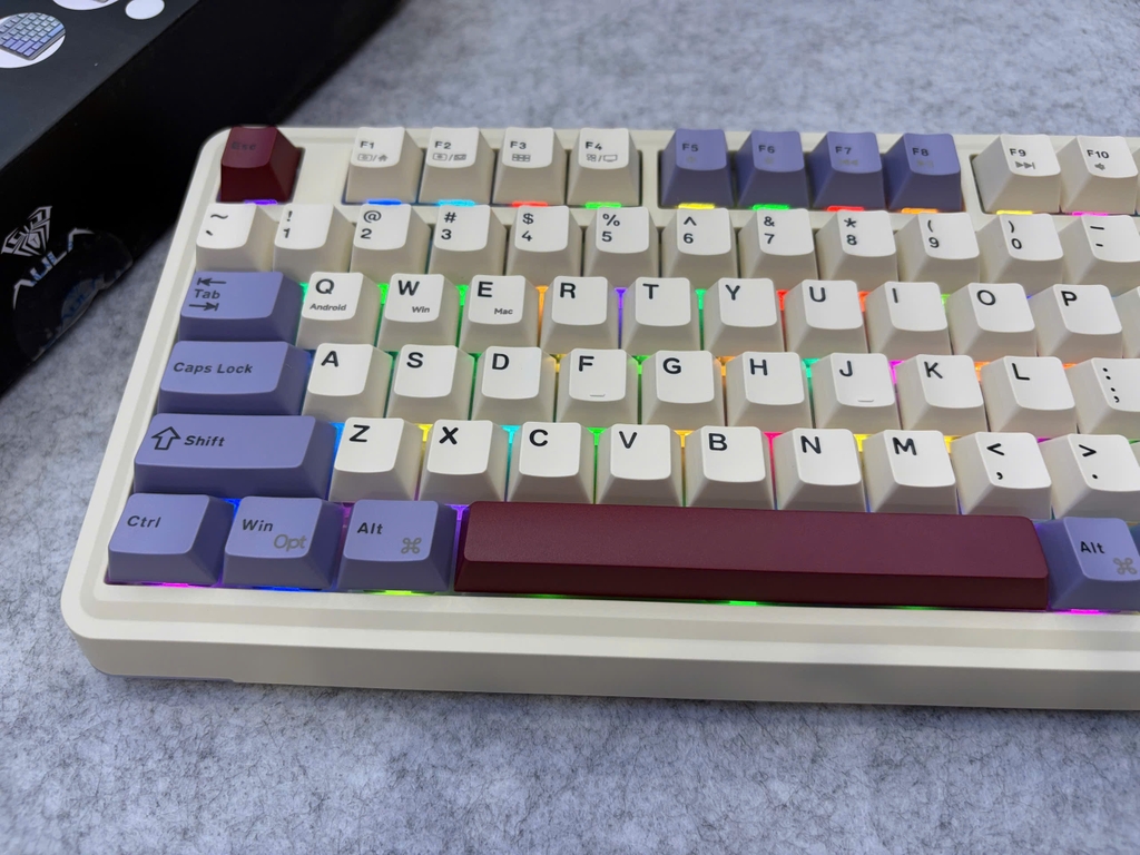 Bàn phím cơ AULA AU75 Purple Red Bean 3 Mode Star Vector Switch