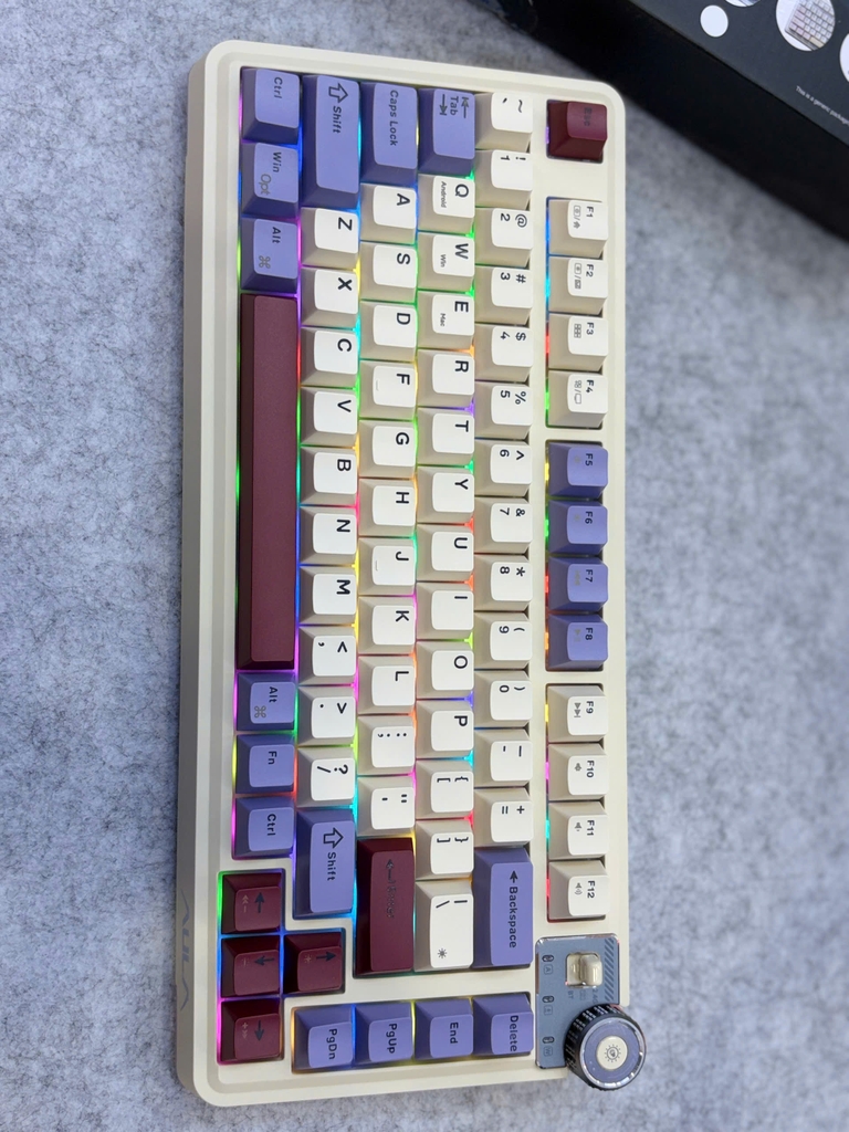 Bàn phím cơ AULA AU75 Purple Red Bean 3 Mode Star Vector Switch