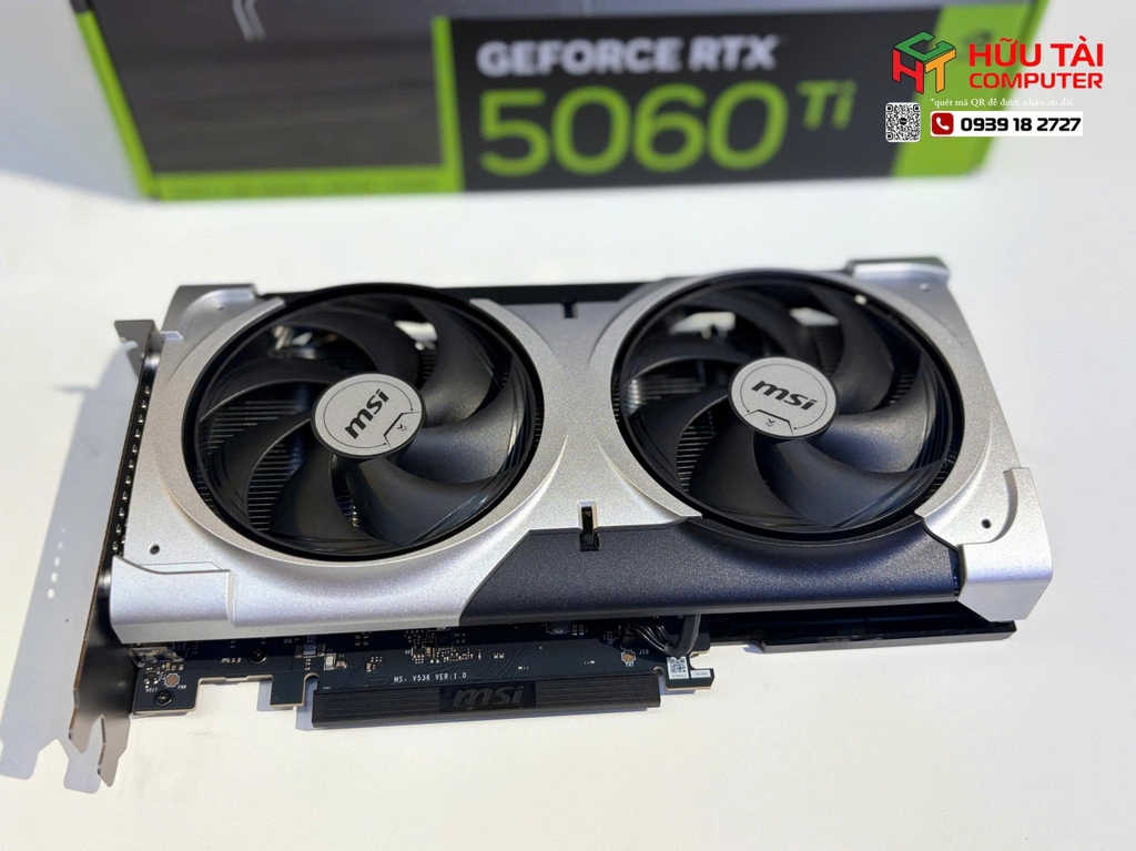 Card màn hình NVIDIA GeForce RTX 5060 Ti MSI VENTUS 2X PLUS | 8GB GDDR7, 4608 CUDA, 600W