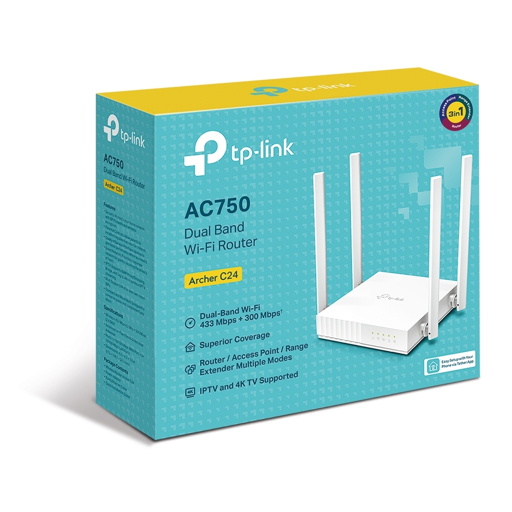 Router Wi-Fi Băng Tần Kép TP-Link Archer C24 AC750