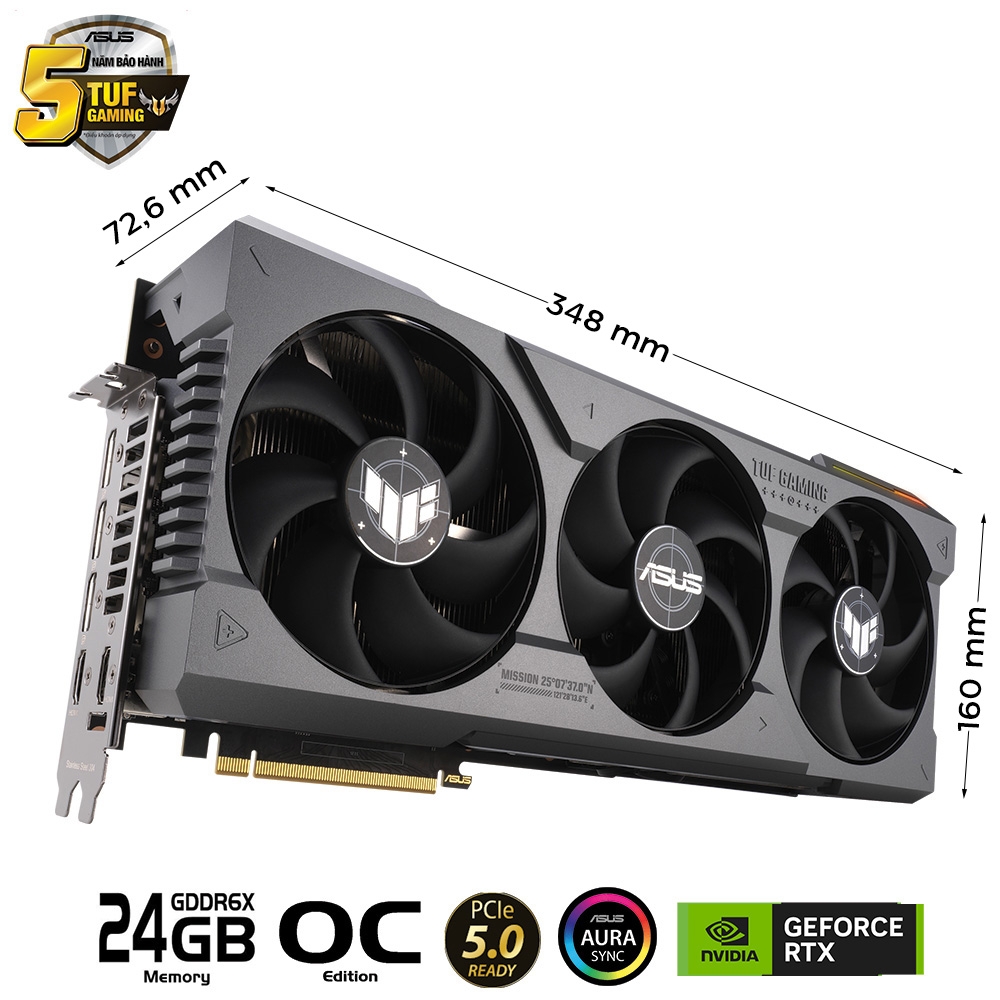 VGA Asus TUF RTX 4090 OC 24GB Gaming (TUF-RTX4090-O24G-GAMING)