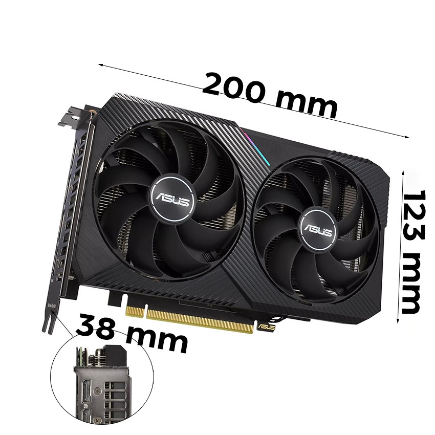 VGA ASUS Dual GeForce RTX 3060 V2 OC 12GB GDDR6 (DUAL-RTX3060-O12G-V2)