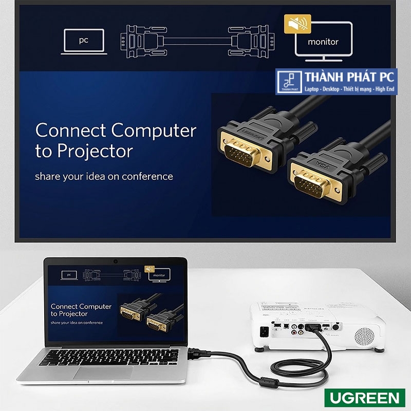 Cáp VGA 3+6C dài 15m Ugreen 11634