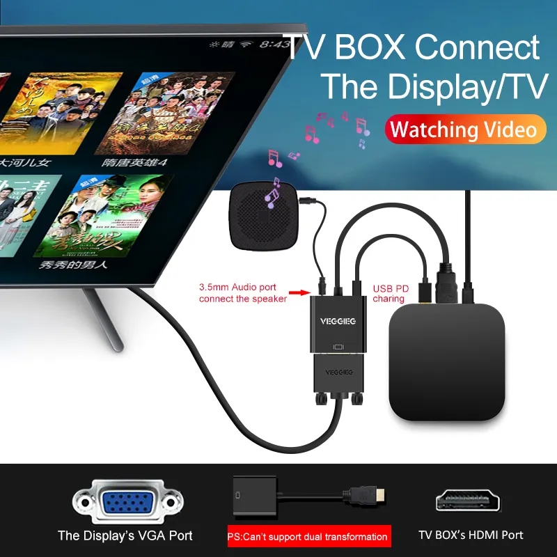 Bộ chuyển đổi VegGieg HDMI sang VGA V-Z612